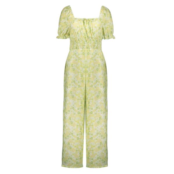SHIRRED WAIST WIDE LEG JUMPSUIT