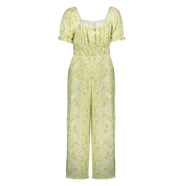 SHIRRED WAIST WIDE LEG JUMPSUIT