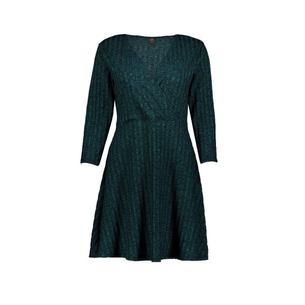 SPACE DYE BALLET WRAP SKINNY SLEEVE DRESS