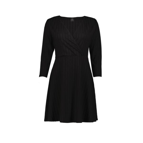 SPACE DYE BALLET WRAP SKINNY SLEEVE DRESS