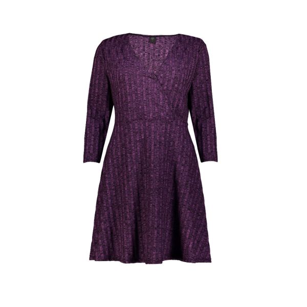 SPACE DYE BALLET WRAP SKINNY SLEEVE DRESS