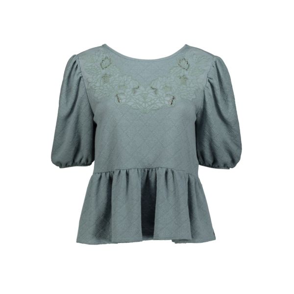 PEPLUM BLOUSE WITH EMBROIDERY