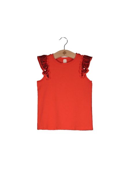 SS CREW NK T-SHIRT WITH EMBROIDERY ON SLVS