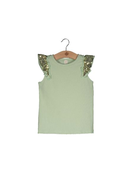 SS CREW NK T-SHIRT WITH EMBROIDERY ON SLVS