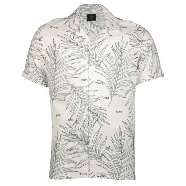 LINEAR LEAF PRINT RESORT SHIRT