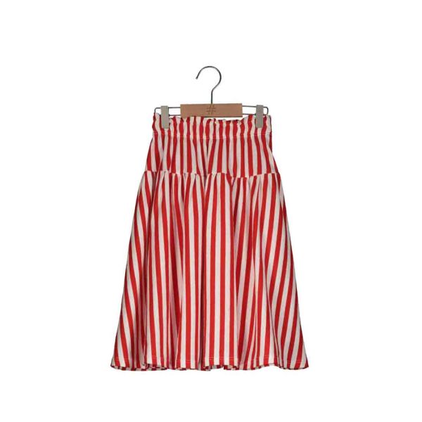 TIERRED STRIPE COTTON SKIRT