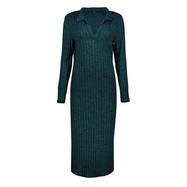 SPACE DYE LS POLO DRESS