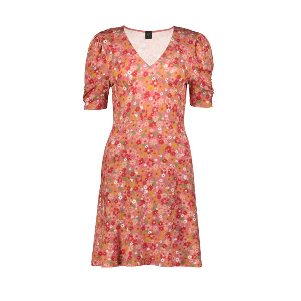 V NECK EMPIRE WAISTED DRESS