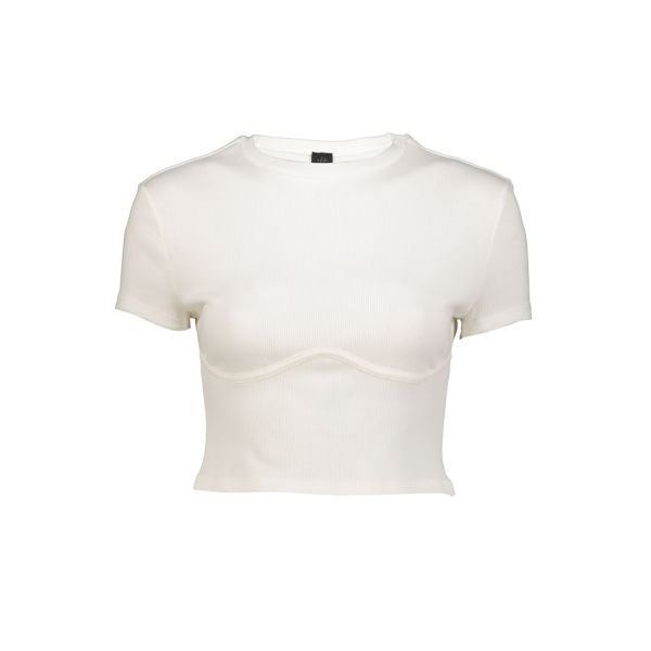 SHORT SLEEVE CORSET CROP TOP