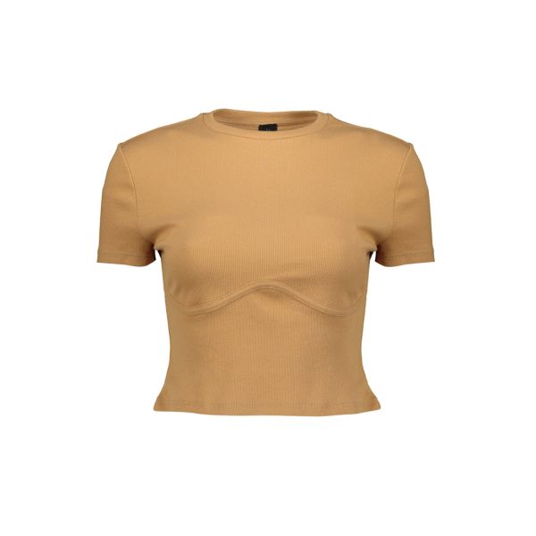 SHORT SLEEVE CORSET CROP TOP