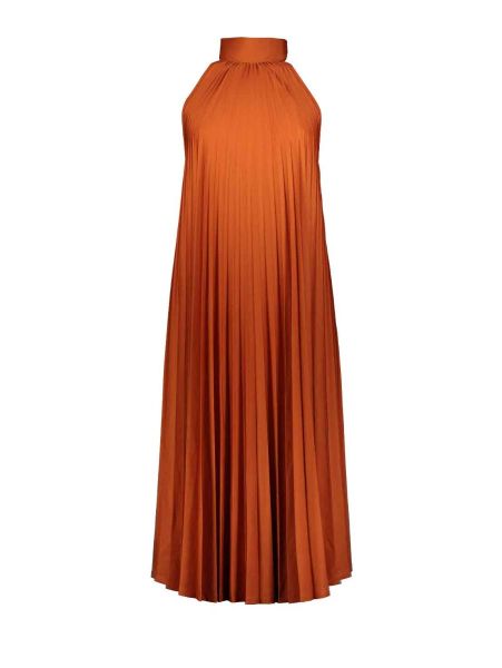 HALTER NECK PLEATED DRESS