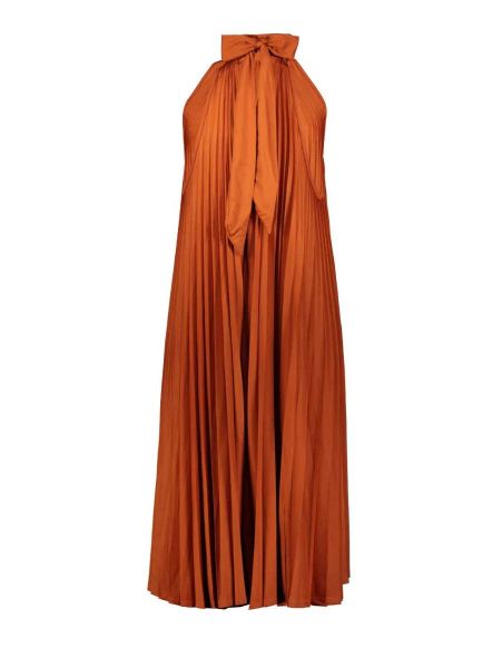 HALTER NECK PLEATED DRESS