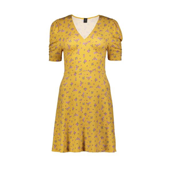 V NECK EMPIRE WAISTED DRESS