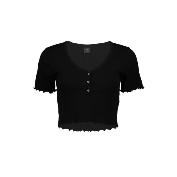 V NECK RUFFLE TOP