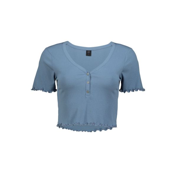 V NECK RUFFLE TOP