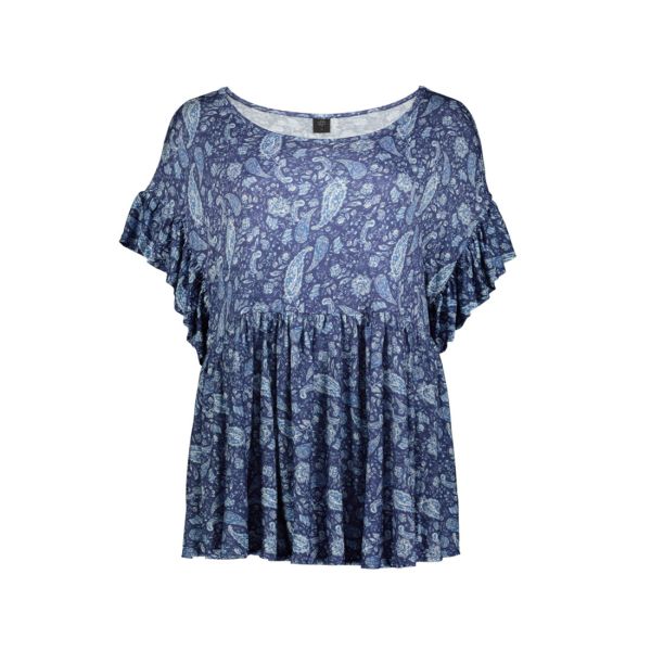 OVERSIZED  FRILL DETAILING TOP IN AOP