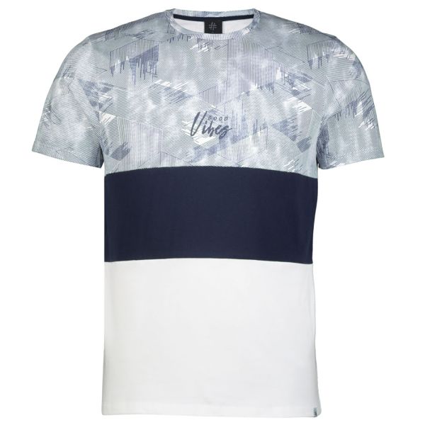 M-NAVY GEO BLOCK TEE