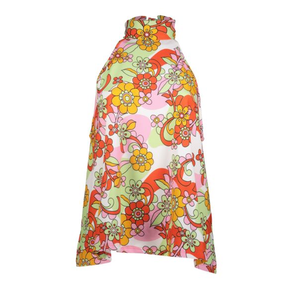HALTER NECK FLARED TOP