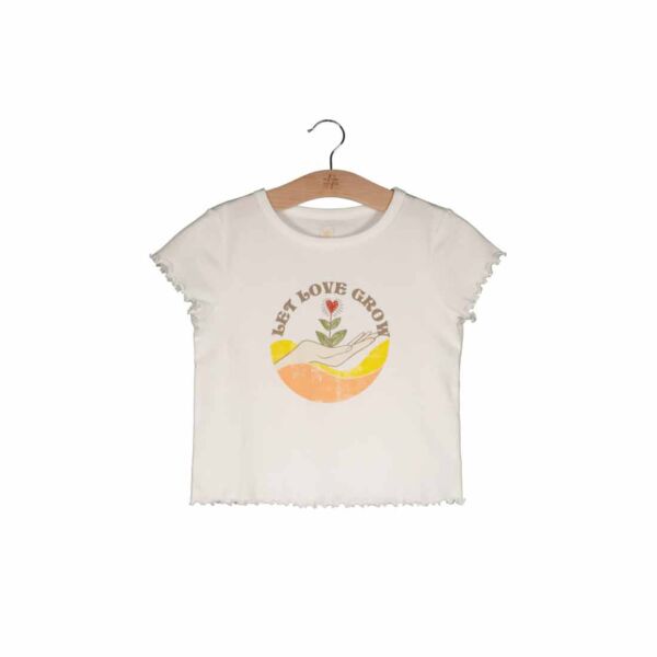 CREW NECK PRINTED TEE IN PEACH PEACH