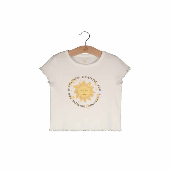 CREW NECK PRINTED TEE IN PEACH PEACH