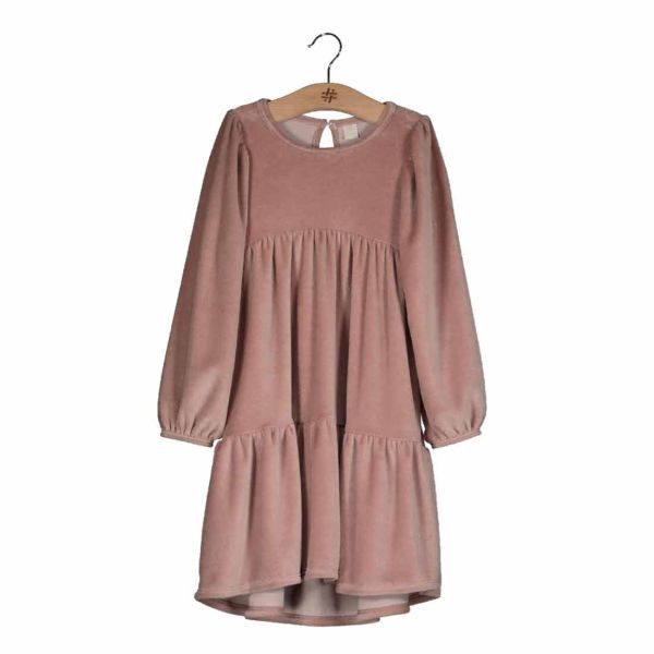 TIERED VELOUR DRESS 