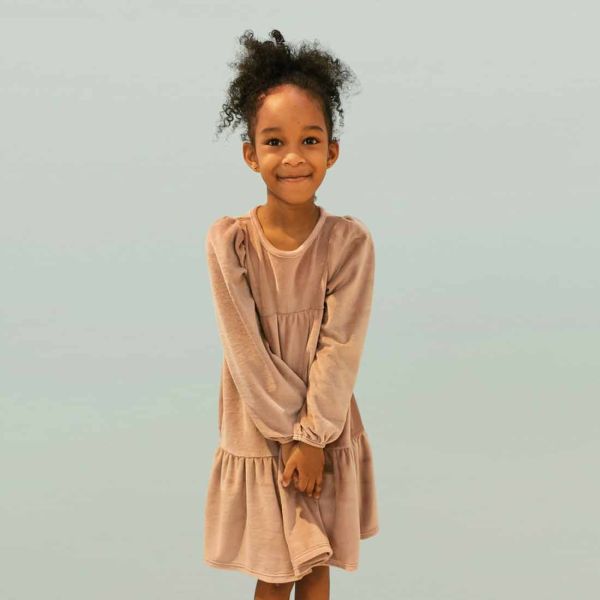 TIERED VELOUR DRESS 
